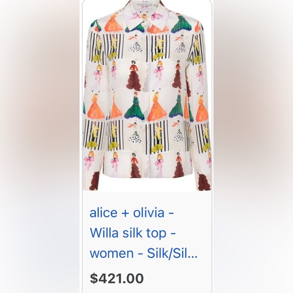 Alice + Olivia Willa Silk Top - Picture 2 of 11